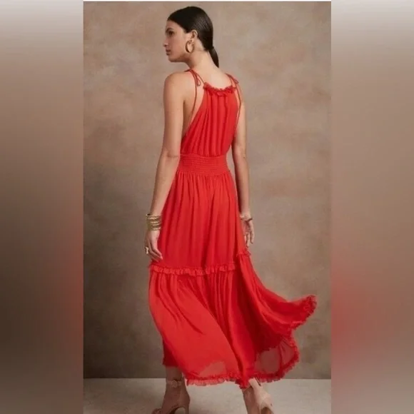 Banana Republic Deep Orange Halter Sundress with Ruffled Tiers
NWT
Size Large - Picture 4 of 8